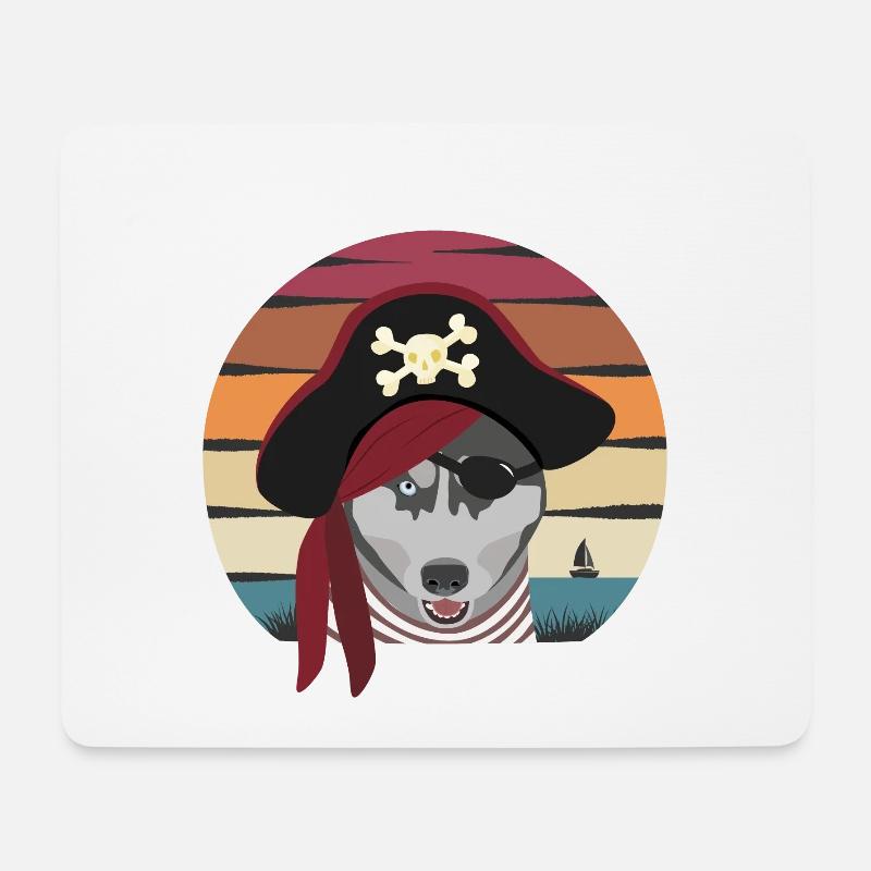 pirate dog - Mouse Pad (horizontal) - white