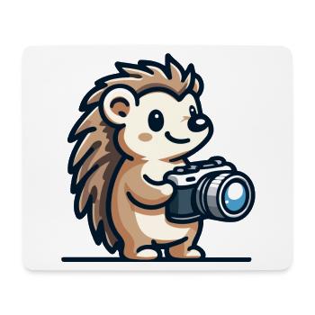 Schnappschuss-Igel: Der Shutterbug-Kumpel - Mousepad (Querformat) - Weiß - Vorne
