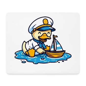 Sailing Duck: The Seafaring Captain - Mouse Pad (horizontal) - white - Front