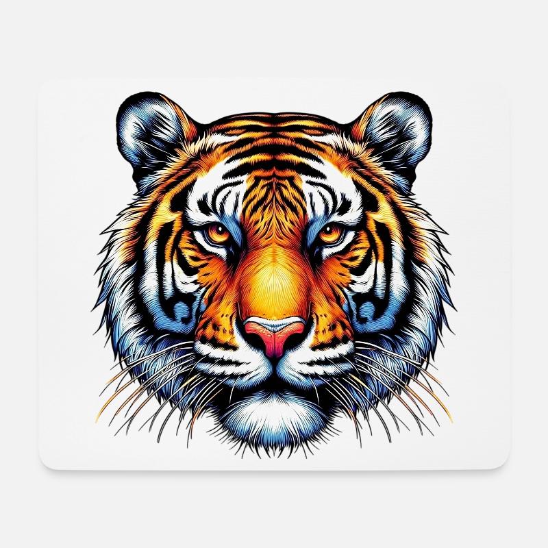 Tiger - Mousepad (Querformat) - Weiß