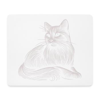 White Cat Patterns Light Strokes - Mouse Pad (horizontal) - white - Front