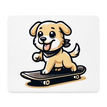 Skateboarding Pup: The Street-Smart Canine - Mouse Pad (horizontal) - white - Front
