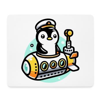 Submarine Captain Penguin: Deep Sea Explorer - Mouse Pad (horizontal) - white - Front