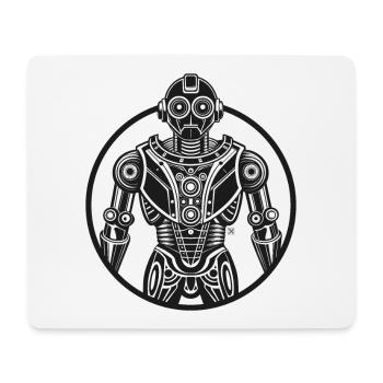 Robot Rétro Circulaire - Tapis de souris (format paysage) - blanc - Devant