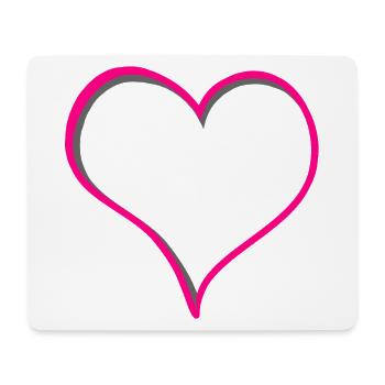 Rosa Herz - Mousepad (Querformat) - Weiß - Vorne