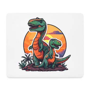 Dinosaure Papa Dino Père Fils Vintage Rétro - Tapis de souris (format paysage) - blanc - Devant