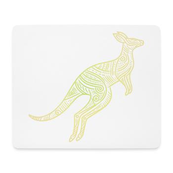 kangaroo aboriginal motifs, tribal - Mouse Pad (horizontal) - white - Front