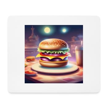 burger, hamburger, fast food - Tapis de souris (format paysage) - blanc - Devant