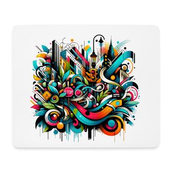 dynamische Graffiti-Illustration Urban Art - Mousepad (Querformat) - Weiß - Vorne