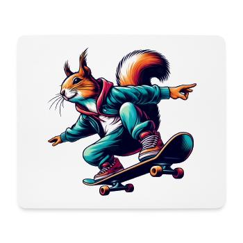 Cool squirrel on a skateboard - Mouse Pad (horizontal) - white - Front