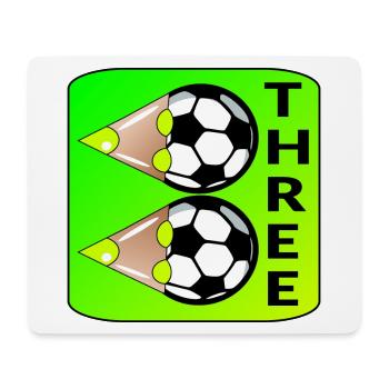 3rd Birthday - Soccer THREE - Mouse Pad (horizontal) - white - Front