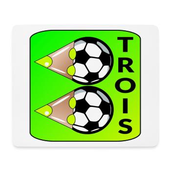 Trois Football - 3ème anniversaire Enfants - Tapis de souris (format paysage) - blanc - Devant