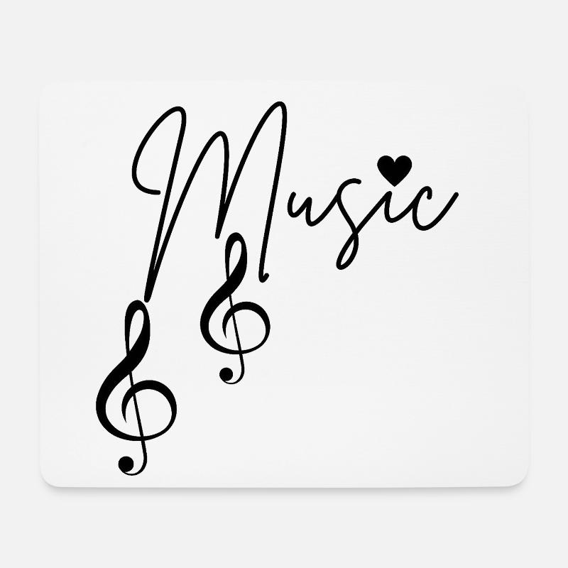 Notes de musique - Tapis de souris (format paysage) - blanc