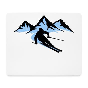 Berg Wintersport Wintersaison Pistengaudi Schnee - Mousepad (Querformat) - Weiß - Vorne