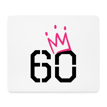 60. Geburtstag Geschenk - 60 Jahre mit Krone - Mousepad (Querformat) - Weiß - Vorne