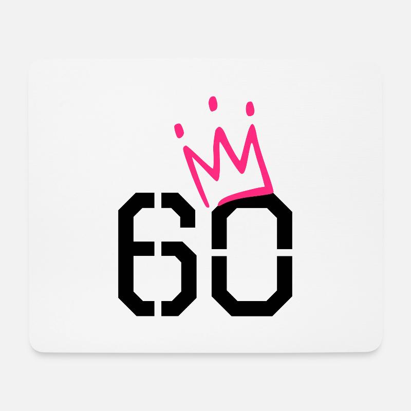 60. Geburtstag Geschenk - 60 Jahre mit Krone - Mousepad (Querformat) - Weiß