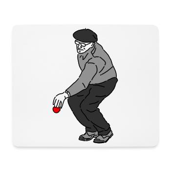 Petanque Spieler Linkshänder - Mousepad (Querformat) - Weiß - Vorne
