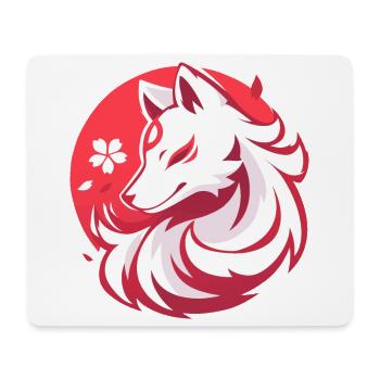 Weißfuchs nach asiatischer Art - Mousepad (Querformat) - Weiß - Vorne