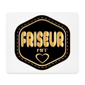 FRISEUR MIT HERZ - Mousepad (Querformat) - Weiß - Vorne