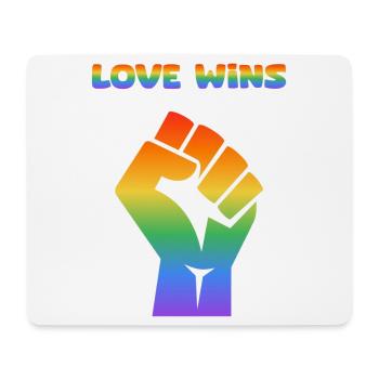 Rainbow Fist – Love Wins - Mouse Pad (horizontal) - white - Front
