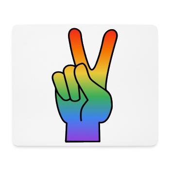 Regenbogen Peace Zeichen - Mousepad (Querformat) - Weiß - Vorne