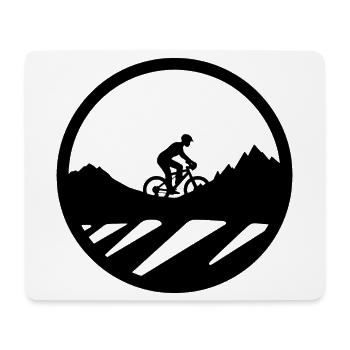 Mountain Bike Cyclist Drawing - Mouse Pad (horizontal) - white - Front