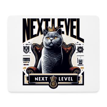 BKH British Shorthair Blue Cat King Chair - Mouse Pad (horizontal) - white - Front
