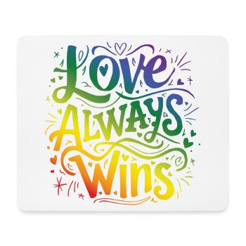 LGBTQ Pride Month - Love Always Wins - Mouse Pad (horizontal) - white - Front