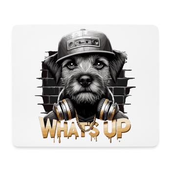 Border Terrier Was geht ab Kopfhörer Geschenk - Mousepad (Querformat) - Weiß - Vorne