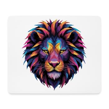Lion Lion Head Geometric Geometry Colorful Gift - Mouse Pad (horizontal) - white - Front