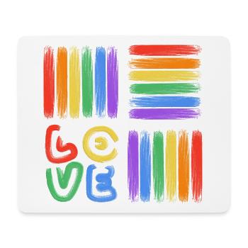 Rainbow Love Brush Art - Mouse Pad (horizontal) - white - Front