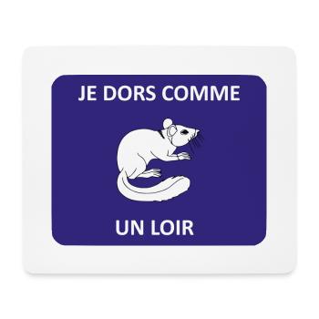 Je dors comme un loir - Tapis de souris (format paysage) - blanc - Devant