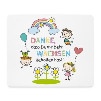 Spruch Kitaabschied | Kinder - Regenbogen - Blumen - Mousepad (Querformat) - Weiß - Vorne