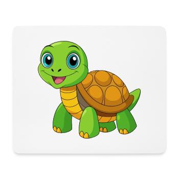 Turtle Cute Mascot Cartoon Character Kawaii - Mouse Pad (horizontal) - white - Front