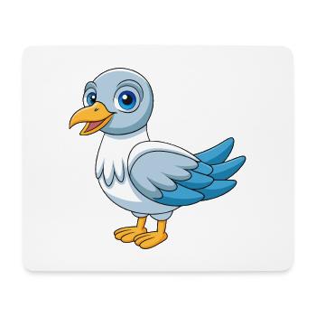 Seagull Cute Mascot Cartoon Character Kawaii - Mouse Pad (horizontal) - white - Front