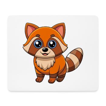 Raccoon Cute Mascot Cartoon Character Kawaii - Mouse Pad (horizontal) - white - Front