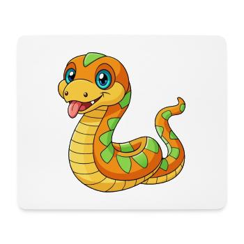 Schlange Niedliches Maskottchen Zeichentrickfigur Kawaii - Mousepad (Querformat) - Weiß - Vorne