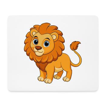 Lion Mignon Mascotte Personnage De Dessin Animé Kawaii - Tapis de souris (format paysage) - blanc - Devant