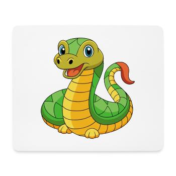 Anaconda Mascotte mignonne Personnage de dessin animé Kawaii - Tapis de souris (format paysage) - blanc - Devant