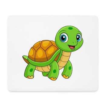 Turtle Cute Mascot Cartoon Character Kawaii - Mouse Pad (horizontal) - white - Front
