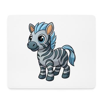 Zebra Cute Mascot Cartoon Character Kawaii - Mouse Pad (horizontal) - white - Front
