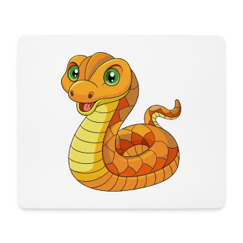 Snake Cute Mascot Cartoon Character Kawaii - Mouse Pad (horizontal) - white - Front