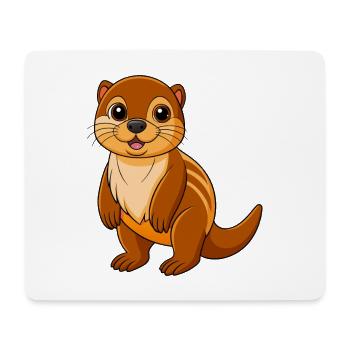 Otter Cute Mascot Cartoon Character Kawaii - Mouse Pad (horizontal) - white - Front