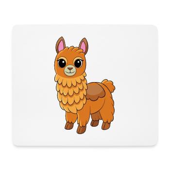 Llama Cute Mascot Cartoon Character Kawaii - Mouse Pad (horizontal) - white - Front
