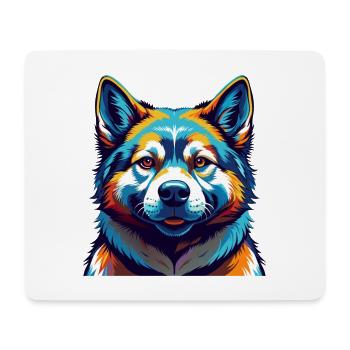Chien Akita américain race dessin animé coloré Kawaii - Tapis de souris (format paysage) - blanc - Devant