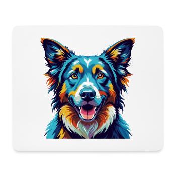 Berger Basque Chien Race Coloré Dessin Animé Kawaii - Tapis de souris (format paysage) - blanc - Devant