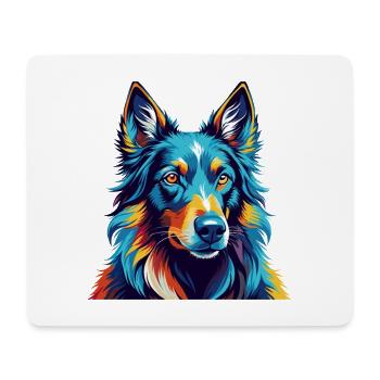 Belge Groenendael Race Chien Dessin Animé Kawaii - Tapis de souris (format paysage) - blanc - Devant