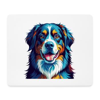 Bernese Mountain Dog Breed Colorful Cartoon Kawaii - Mouse Pad (horizontal) - white - Front