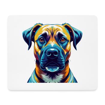 Black Mouth Cur Dog Breed Colorful Cartoon Kawaii - Mouse Pad (horizontal) - white - Front
