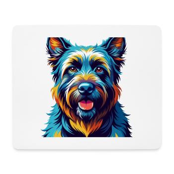 Bouvier des Ardennes Chien Race Dessin Animé Kawaii - Tapis de souris (format paysage) - blanc - Devant